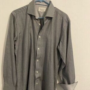Ted Baker Endurance Dress Shirt Mens 15.5 32/33 Button Front Long Sleeve black